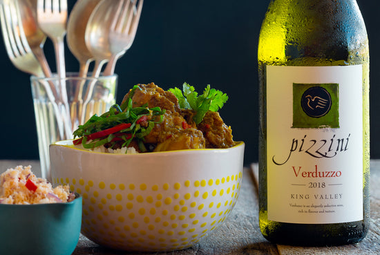 Sri Lankan Fish or Chicken Curry with Aromatic Rice