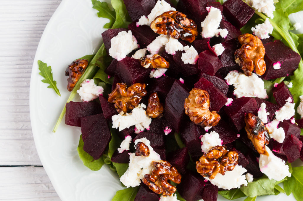 Beetroot Salad with Salted Caramel Walnuts